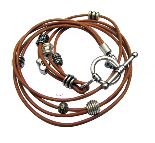Multi strands leather wrap bracelet