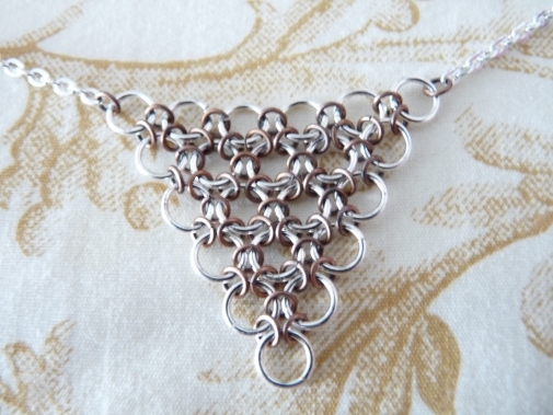 Chain Maille Triangle Pendant Necklace