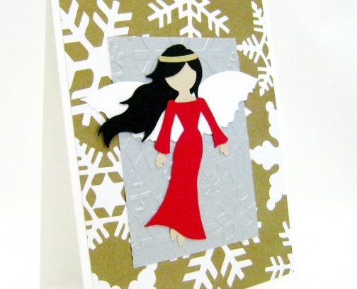 Snowflake Angel Handmade Card.