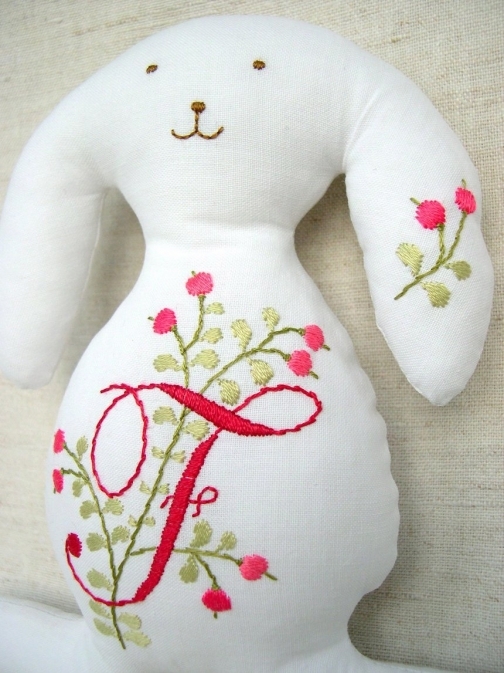 personalized bunny with embroidery 