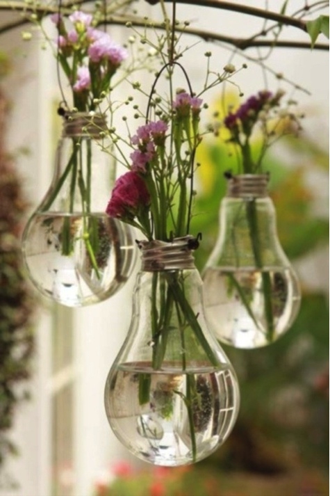 Recycled light bulbs.