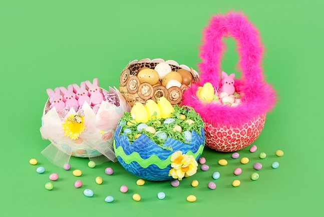 Handcrafted Easter Egg Baskets.