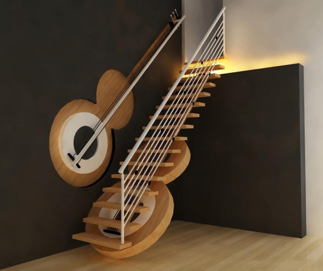 Guitar staircase.