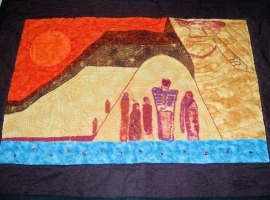 Great Wall Anasazi Hand Quilted Wall Hanging Southwestern.