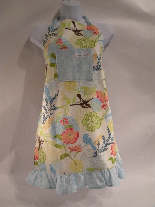 handmade  humming bird apron