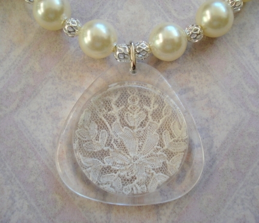 vintage necklace with lace