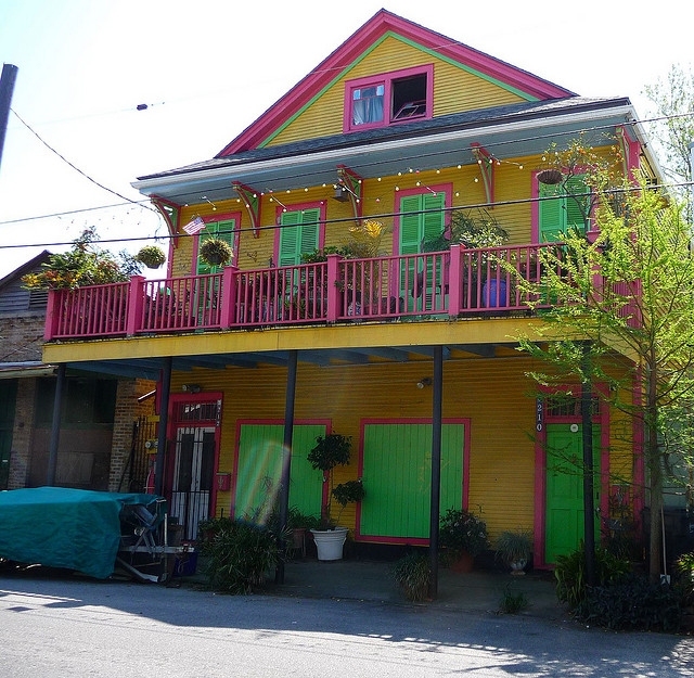 Colorful New Orleans Houses.