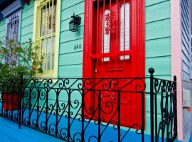New Orleans, painted house.