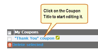 Edit Coupons.