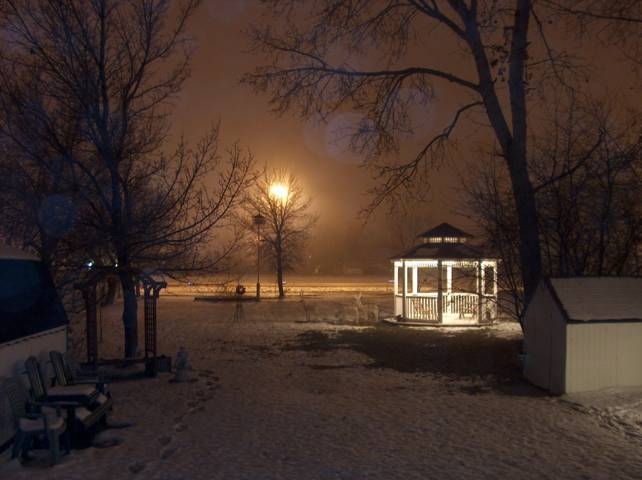 gazebo at night