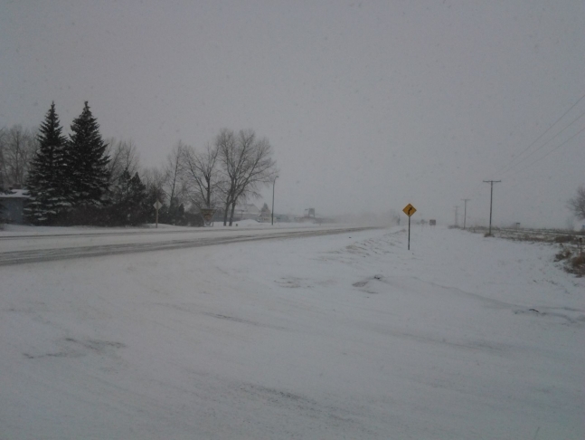 driving out of Estevan toward Regina