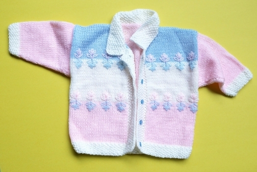 Handmade Baby Girl Sweater-Jacket (6 - 9 months)