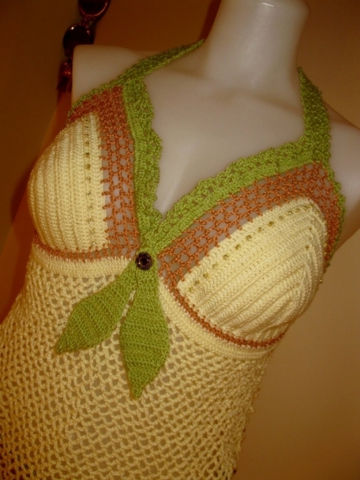 Plus Size Crochet Tank Top Set/Beachwear, Called: 