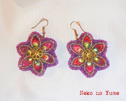 Beads embroidery earrings - Kaleidoscope from iCraft