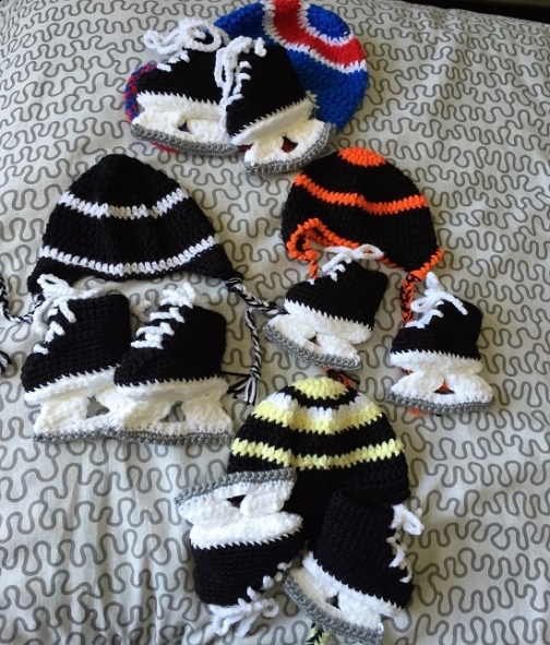 Baby Skate Booties and Hat from Patchworks on iCraft