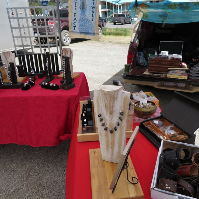 Arte Fact Jewels display at local farmers' market