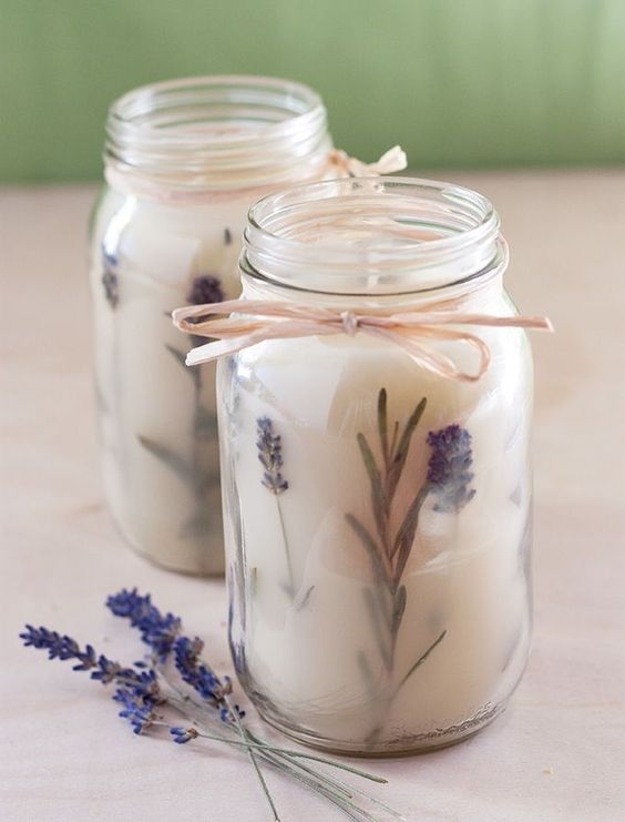 candle in mason jar