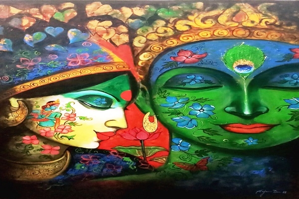 modern indian paintings of love