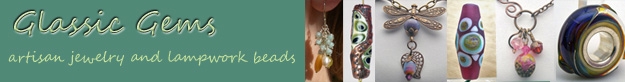 Artisan lampwork beads and jewelry in an eclectic mix of styles.